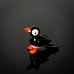 Miniature Glass Standing Puffin, 3cm