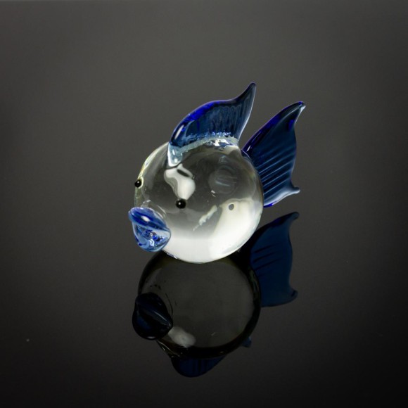 Miniature Glass Fish, blue/clear, 5cm