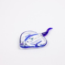 Miniature Glass Ray, blue/clear, 9cm