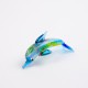 Miniature Glass Dolphin, multi-colour, 8cm