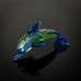 Miniature Glass Dolphin, multi-colour, 8cm