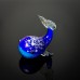 Miniature Glass Whale, blue/white, 5cm