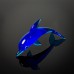 Miniature Glass Dolphin, blue, 8cm