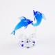 Miniature Glass Dolphin Pair, blue, 8cm