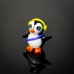 Miniature Glass Penguin with Yellow Ear Muffs, 4cm