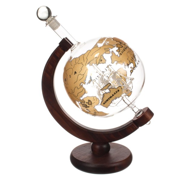 Gold Globe Ship Decanter