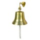 7.5" Aluminium Bell with Lanyard, antique brass finish