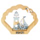 Lighthouse & Yacht in Scallop Frame, 14cm