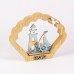 Lighthouse & Yacht in Scallop Frame, 14cm