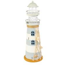 Metal Lighthouse, grey, 28cm