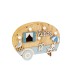 Wooden Caravan with Lights, "Relax", 20cm