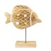 Wooden Angel Fish and Net, 23cm