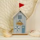 Beach Hut with Red Flag and Welcome Sign, 21cm