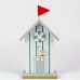 Beach Hut with Red Flag and Gull, 21cm