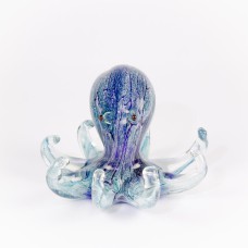 Glass Octopus, blue, 15cm