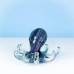 Glass Octopus, blue, 15cm