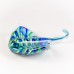 Glass Ray, blue/green swirls, 19cm