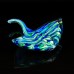 Glass Ray, blue/green swirls, 19cm