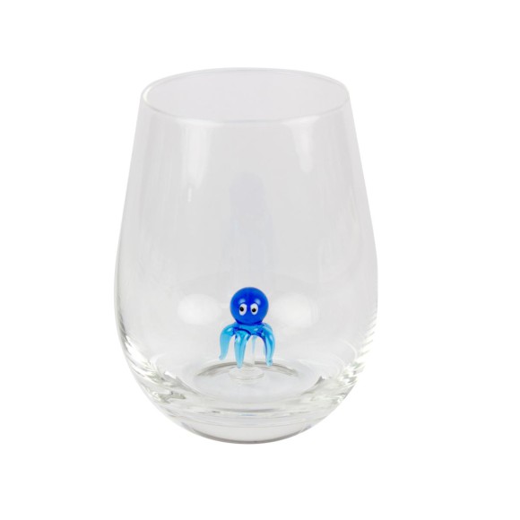 Tumbler with Miniature Glass Octopus