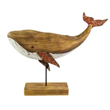 Rusty Whale on Stand, 38cm