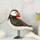 Wooden Puffin Looking Back, 21cm