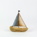 Driftwood Sailboat with Metal Sails, white/blue, 17cm