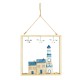 Framed Lighthouse and 2 Cottages, 18cm 