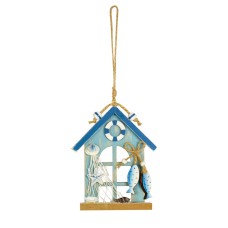 Beach Hut Hanger with Fish, 12cm