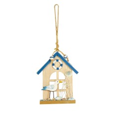 Beach Hut Hanger with Seagull, 12cm