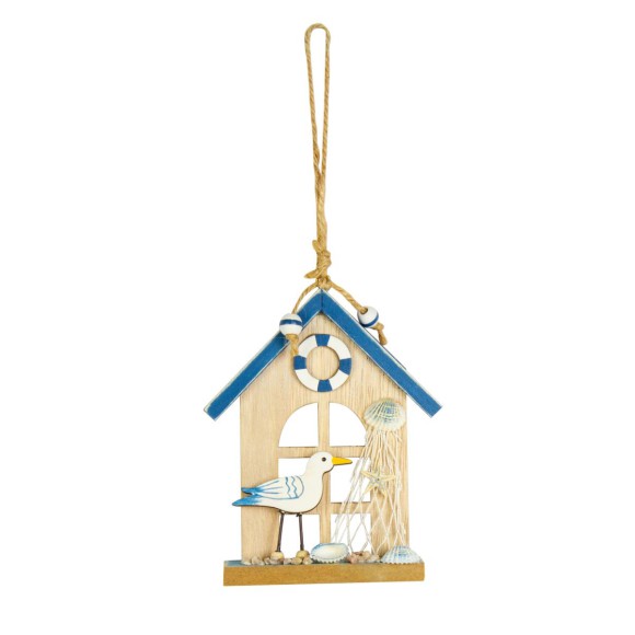 Beach Hut Hanger with Seagull, 12cm