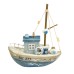 Wooden Fishing Boat, 18cm