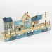 Harbourside Scene with 4 Cottages, 25cm