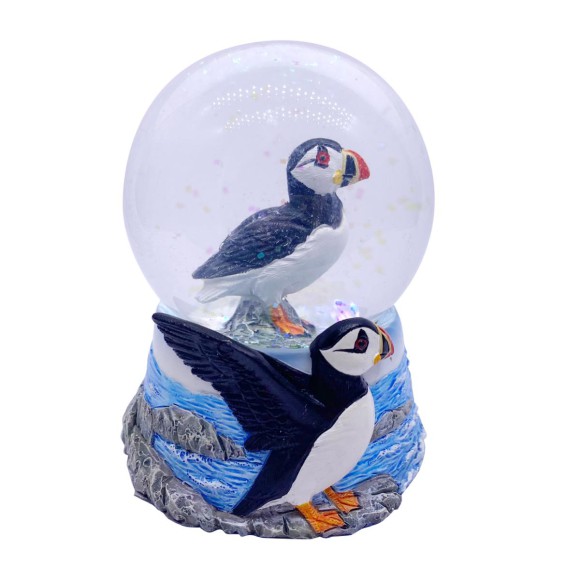 Puffin Snowglobe with Flapping Puffin, 6cm