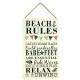 "Beach Rules" Sign, 34cm