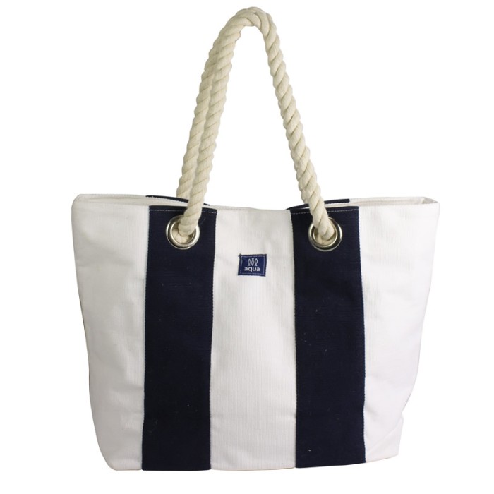 Canvas Beach Bag, blue/white available to retailers at wholesale prices ...