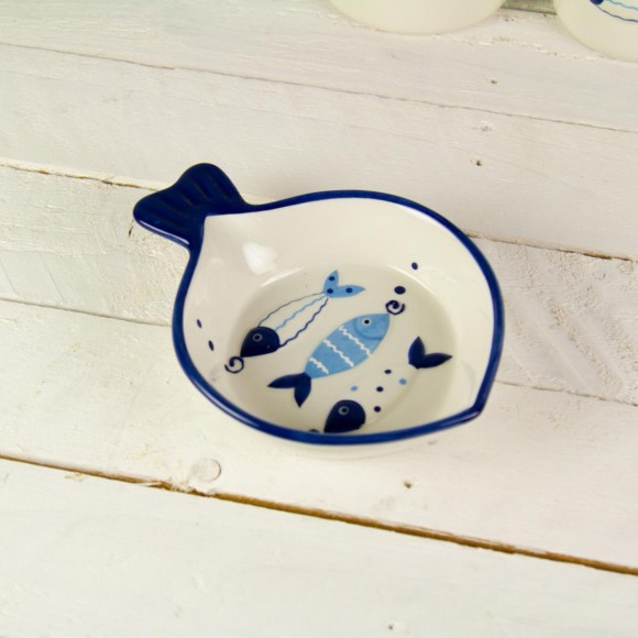 Fish Tales Raised Design Teabag Tidy/Snack Dish, 17cm