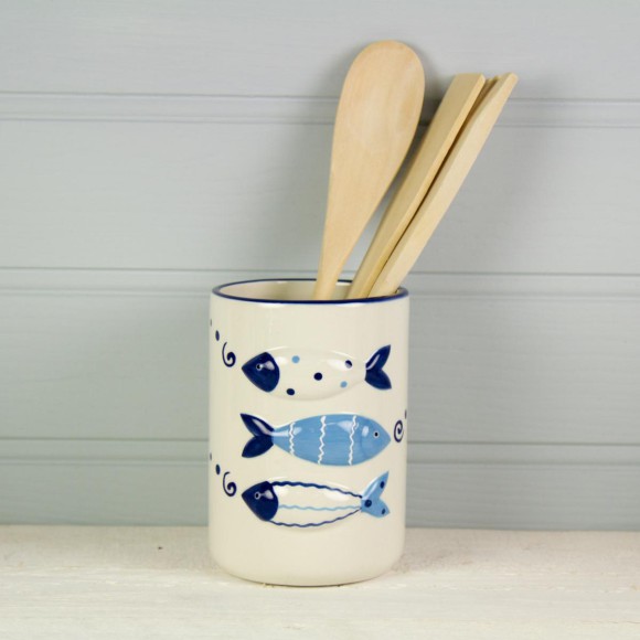 Fish Tales Raised Design Utensil Holder