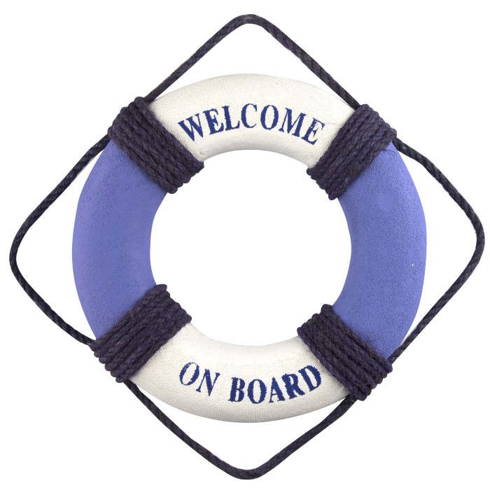 Welcome on Board Life Ring, blue/white, 21cm from Nauticalia - the marine  traditionalists