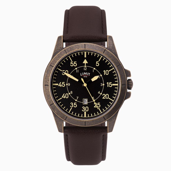 Limit Aviator Watch, gold/brown