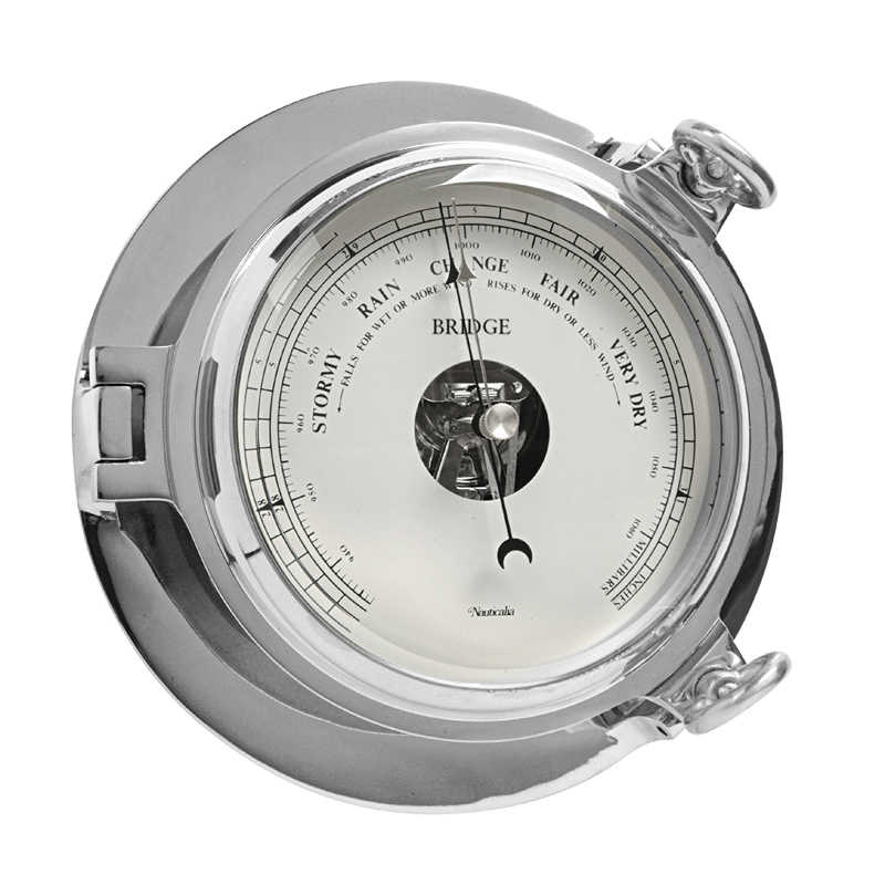 Chrome Bridge Barometer 18cm From Nauticalia The Marine Traditionalists